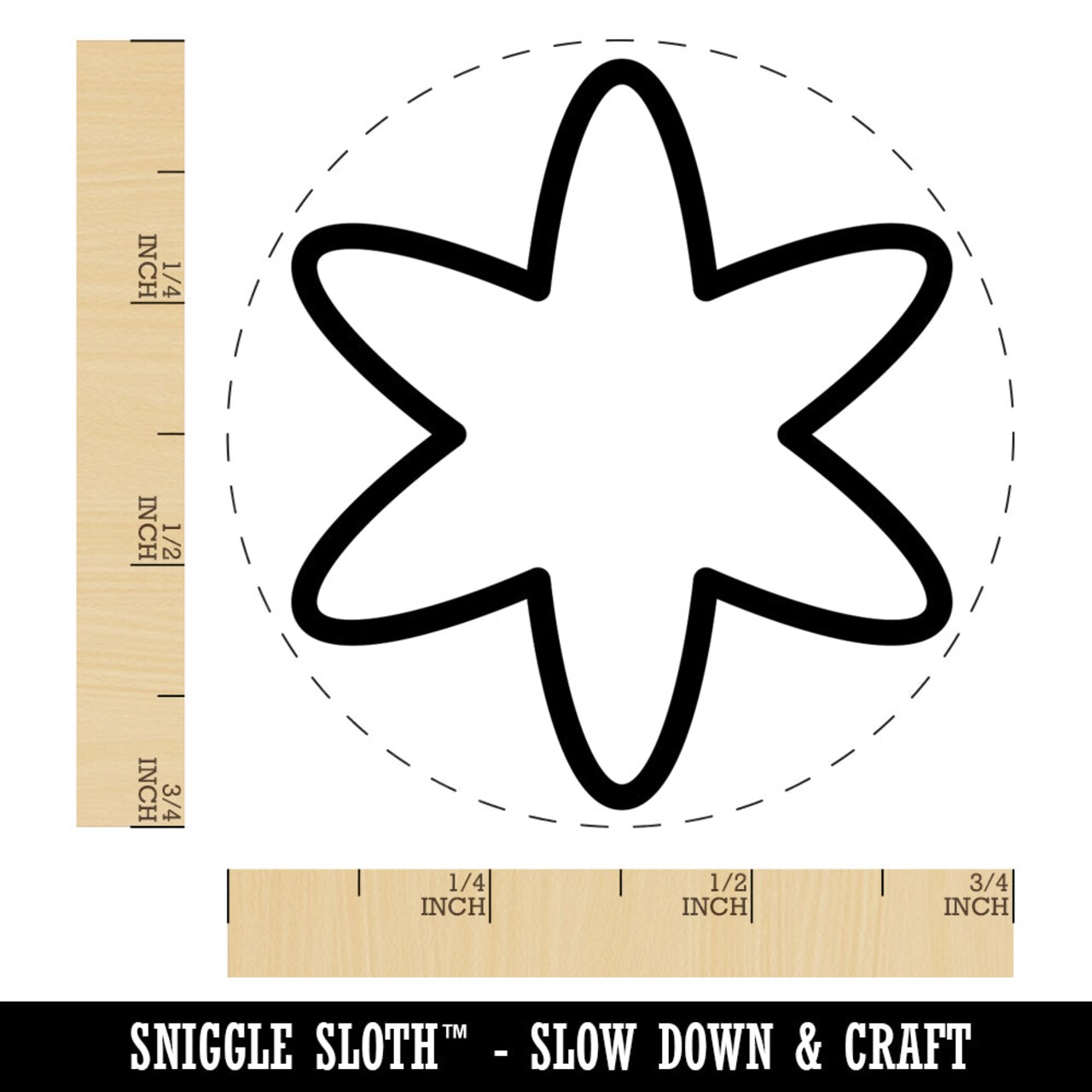 Asterisk Symbol Outline Self-Inking Rubber Stamp for Stamping Crafting Planners